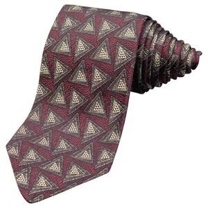 Robert Talbott Best of Class Tie Mens‎ 57" Classic Silk Red Geometric Triangle